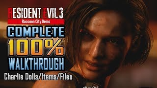 RESIDENT EVIL 3 DEMO  Complete 100 Walkthrough  Mr Charlie DollsItemsFiles [upl. by Eenimod]