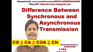 Difference between Synchronous and Asynchronous transmission  Synchronous Vs Asynchronous  CA  CN [upl. by Omolhs]