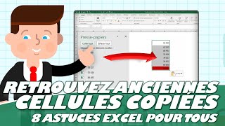 Comment retrouver les anciennes cellules copiées dans Excel  8 astuces Excel pour tous [upl. by Korey78]