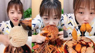 【大食いGluttony】She is very greedy to eat seafood lobster octopus crab No241 [upl. by Angele]