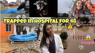 Flood in KIST HOSPITAL 🏥  Trapped in hospital for 48 hours 😭 Rescued on a BOAT  😱  Nepal flood [upl. by Quick]