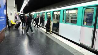 Paris Metro Gallieni Station Line 3 26 November 2015 [upl. by Nylesoy765]