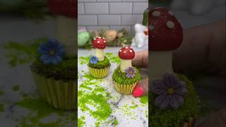 Tiny toadstools 🍄💚 cupcake cakedecorating baking cakeart cutefood shortsfeed toadstool [upl. by Armilla]