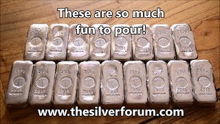 I love pouring silver  Big chunky 250g Silver Forum Bars [upl. by Moody]