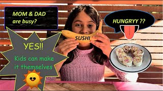 Quick and Easy snacks kids can make BANANA SUSHI Recipe 1 [upl. by Charmain328]