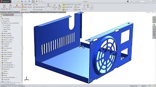 Solidworks tutorial  Sketch Power box chassis Sheet metal [upl. by Silyhp]