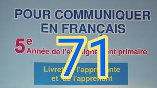 Évaluation et consolidationcommunication et actes de langagepage 71pour communiquer en français 5 [upl. by Annaiek8]