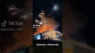 🔥POŻAR FAJERWERKÓW W BIEDRONCE🔥 fireworks fajerwerki firework sylwester [upl. by Ailegave629]