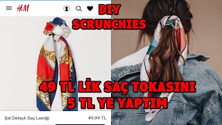 EŞARPTAN HARİKA BİR GERİDÖNÜŞÜM SAÇ TOKASI YAPIMIDIY SCRUNCHIES KENDİN YAP VİDEOLARI [upl. by Oijimer]