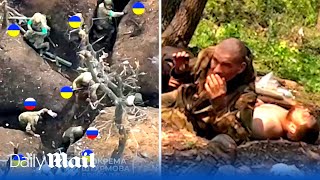 Ukraine soldiers storm Russian trenches and force them to surrender near Bakhmut [upl. by Hairahcez]