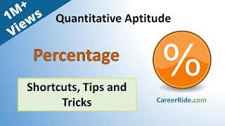 Percentage  Shortcuts amp Tricks for Placement Tests Job Interviews amp Exams [upl. by Klute436]