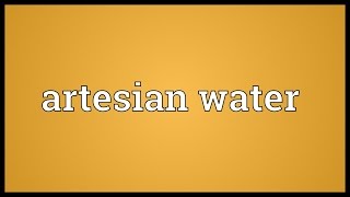 Artesian water Meaning [upl. by Siurad]