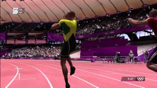 BOLT 100m WORLD RECORD 937 London 2012 XBOX [upl. by Ymerrej]