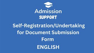 11 Standard Admission Process  SelfRegistrationUndertaking for Document Submission Form  Hindi [upl. by Nortna]