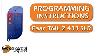 Programming my remote Faac TML 2 433 SLR [upl. by Rimisac]