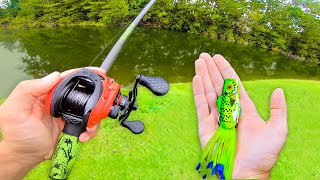 Fishing Topwater FROGS for GIANT Bass Bank Fishing [upl. by Aleira]