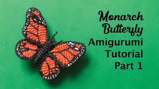 Monarch Butterfly Crochet Tutorial Part 1 [upl. by Ainsley]