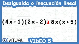 ⏩Desigualdades o Inecuaciones Lineales  Video 5 de 10 [upl. by Avrit]