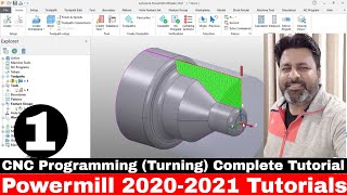 Delcam Powermill 2020 Hindi Tutorials Powermill Turning Tutorial day1  powermill vmcprogramming [upl. by Anissa314]