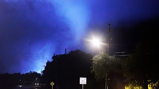 Creepy Tornado Strikes DunedinClearwater Florida Area At Night [upl. by Inttirb]