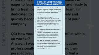 4 Most Common Job Interview Questions and Answers [upl. by Eneirda]