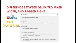 Flat File Formats in SSIS  difference between Flat File Formats in SSIS  SSIS Tutorial Part 6 [upl. by Jeddy]