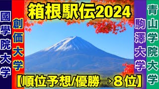 【箱根駅伝2024】順位予想【優勝→８位】 [upl. by Bolger438]