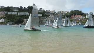 Salcombe Gin Merlin Rocket Week 2024 Wednesday Afternoon Race Start by Malcolm Mackley [upl. by Soble]