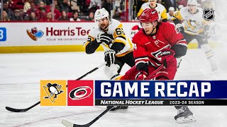 Penguins  Hurricanes 113  NHL Highlights 2024 [upl. by Stearne]