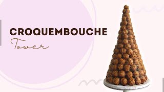 How to Make a Profiterole Tower  Croquembouche  French Wedding Cake [upl. by Ytak]