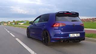 GOLF R MK7 LAUNCH CONTROL  CUSTOM CAT BACK EXHAUST [upl. by Buke]