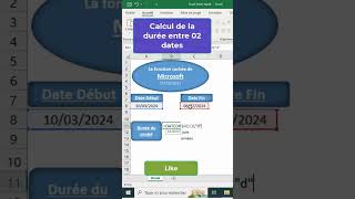 Comment calculer la durée écoulée entre deux date sur Excel excel exceltricks [upl. by Niotna]