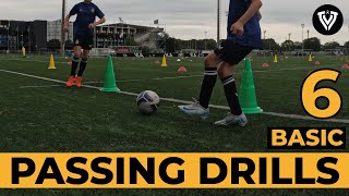 6 Basic Passing Drills  Soccer Drills  Football Exercises [upl. by Starkey]