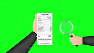 Receipt icon with magnifying glass Studying paying bill Payment of goodsservice utility bank [upl. by Weaver]