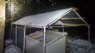 Adding Metal Roofing Onto Portable CarportShelter  Harbor Freight Shelterlogic [upl. by Aicsila571]