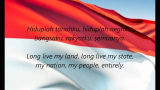 Indonesian National Anthem  quotIndonesia Rayaquot IDEN [upl. by Gnehc906]