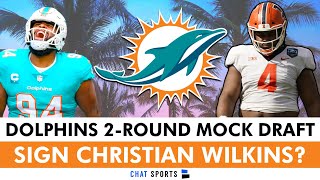 Miami Dolphins Rumors ReSign Christian Wilkins Dolphins 2Round NFL Mock Draft From ESPN [upl. by Neehahs]