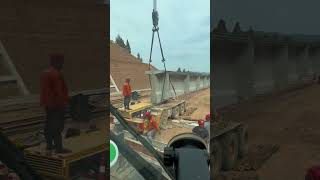 T shaped cement reinforced box girder hoisting process [upl. by Kinelski]