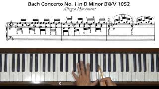 Bach Concerto in D Minor BWV1052 Allegro Piano Tutorial Part 2 [upl. by Hugo125]