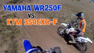 Yamaha WR250F vs KTM 350EXCF 😱 [upl. by Akkinahs366]