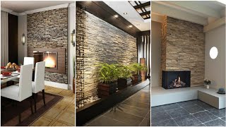 150 Stone wall decorating ideas for living room wall design 2023 [upl. by Jennine937]