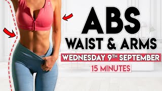 ABS WAIST and ARMS build a hourglass shape  15 minute Workout [upl. by Phemia]