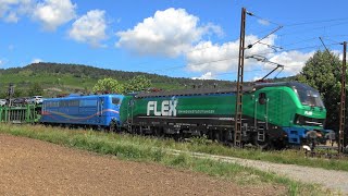 Thüngersheim Güterzüge im Maintal FLEX LINEAS ÖBB retrack DB Cargo RheinCargo mit Bauzug [upl. by Westhead]