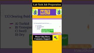 Lab technician questions and answers  ◆ 13 ◆ mlt medicallaboratorytechnology bmlt dmlt [upl. by Bbor33]