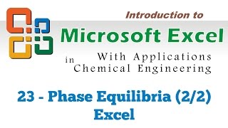 Excel for Chemical Engineers I 23 I Calculating bubble and dew points 22 excel [upl. by Nylhtac]