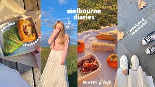 melbourne diaries ☀️ weekend markets hector’s deli sunset picnic 💐 dinner date [upl. by Ahsinev]