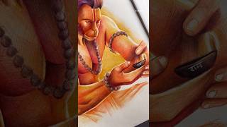 Jai Hanuman✨🧡 ballpen sketch shorts shortvideo [upl. by Irrak]