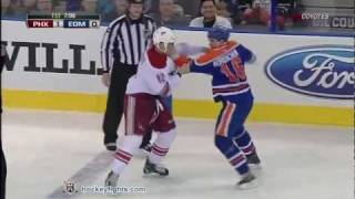 Paul Bissonnette vs Darcy Hordichuk Feb 25 2012 [upl. by Asiel158]