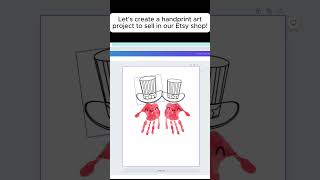 How to Make a Handprint Art Craft in Canva to Sell on Etsy canva canvatutorial etsysellertips [upl. by Ysnil]