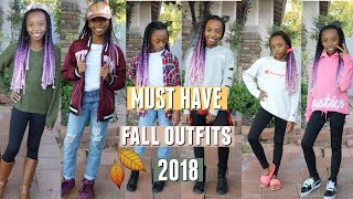 MUST HAVE FALL OUTFITS 2018 🍂 TWEEN GIRL FALL LOOK BOOK [upl. by Naicul]